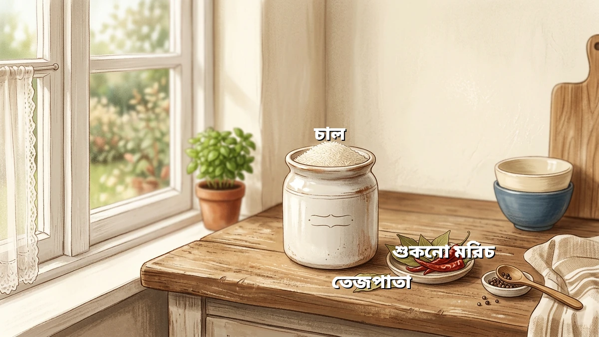 চালে পোকা রোধে ব্যস্ত গৃহিণীদের সহজ ঘরোয়া কৌশল