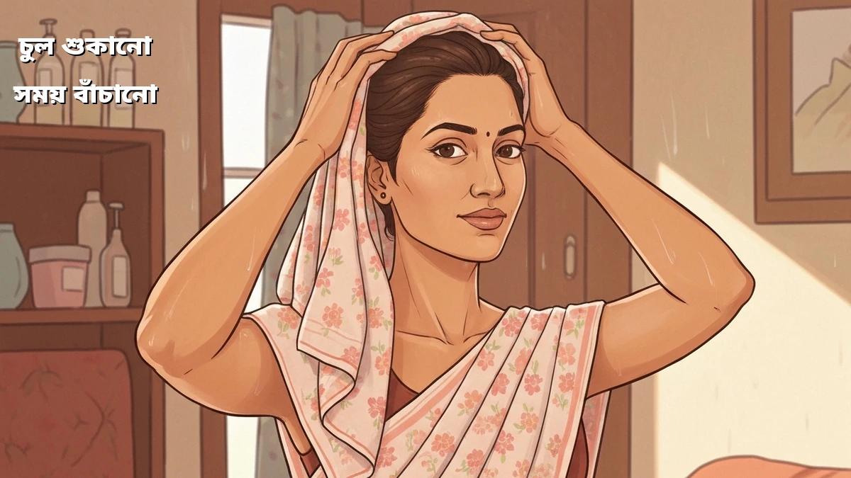 ব্যস্ত গৃহিণীদের জন্য: শ্যাম্পুর পর দ্রুত চুল শুকানোর সহজ কৌশল, সময় বাঁচান!