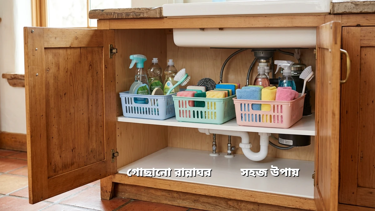 কম খরচে সিঙ্কের নিচে গুছিয়ে রাখার সহজ উপায়